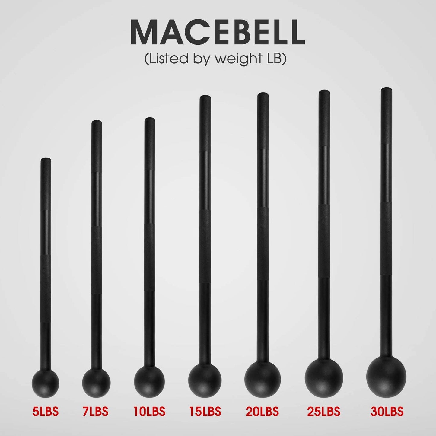 Elevate Your Strength Training with Our Versatile Steel Mace Bell - Perfect for Full Body, Shoulder, Grip, and Forearm Workouts - Available in 5 to 30 LB for All Fitness Levels