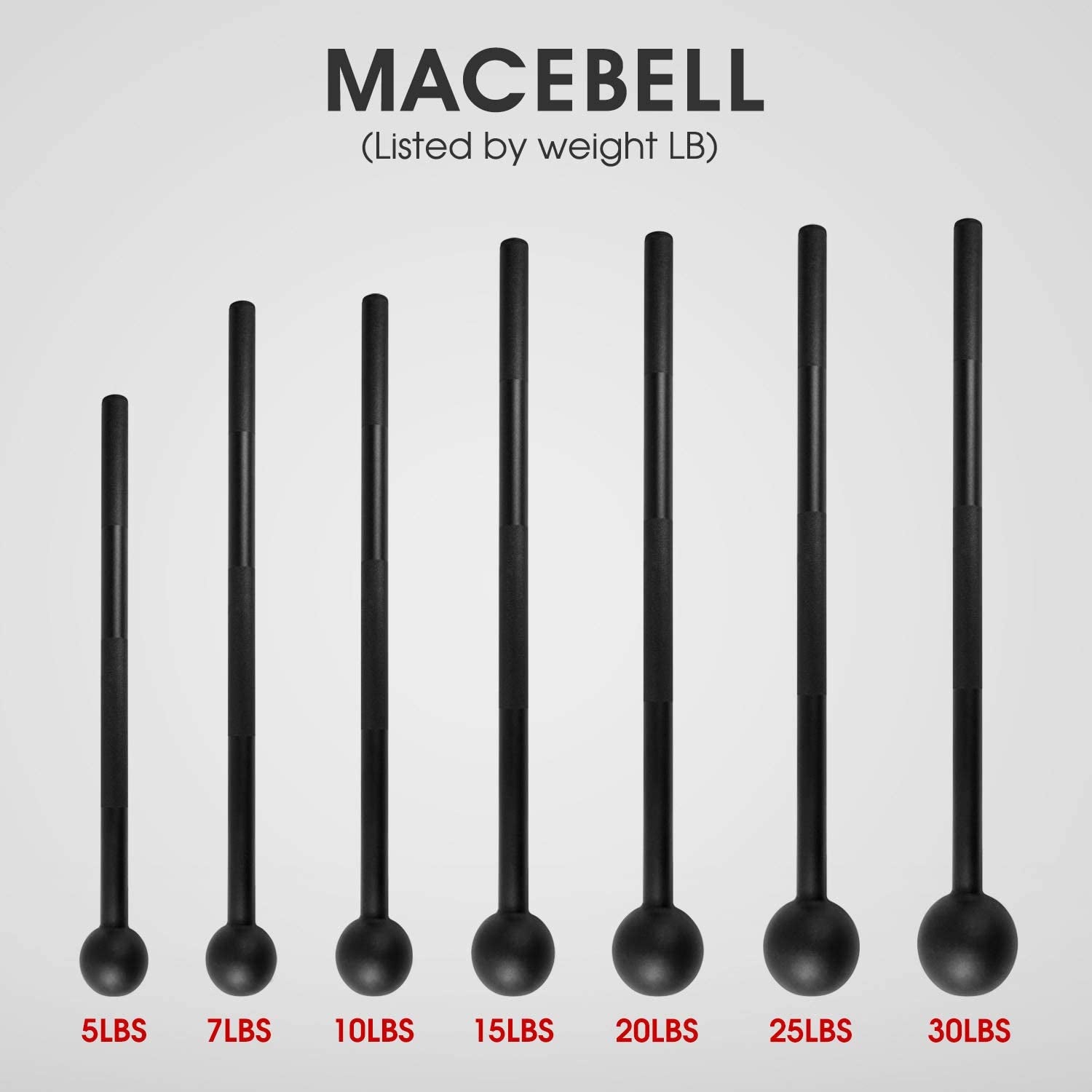 Elevate Your Strength Training with Our Versatile Steel Mace Bell - Perfect for Full Body, Shoulder, Grip, and Forearm Workouts - Available in 5 to 30 LB for All Fitness Levels