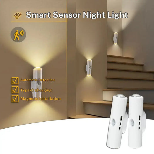 Smart Motion Sensor Spotlight with Adjustable Modes, 1500mAh Battery, USB-C Charging, and Magnetic Installation for Living Rooms, Bathrooms, and Bedrooms