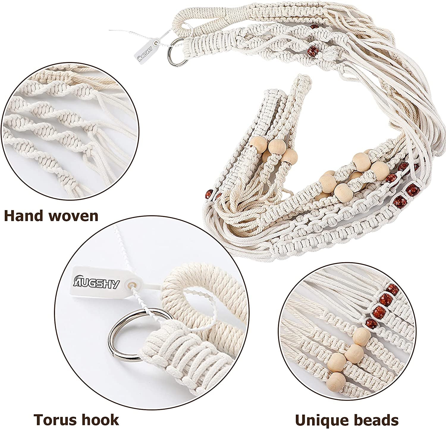 Macrame Plant Hanger Set - 2 Decorative Indoor Planters for Home Decor