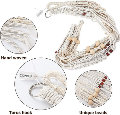 Macrame Plant Hanger Set - 2 Decorative Indoor Planters for Home Decor