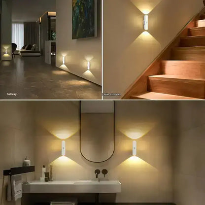 Smart Motion Sensor Spotlight with Adjustable Modes, 1500mAh Battery, USB-C Charging, and Magnetic Installation for Living Rooms, Bathrooms, and Bedrooms