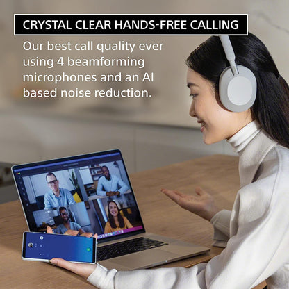 WH-1000XM5 Premium Noise-Canceling Headphones with Auto NC Optimizer, 30-Hour Battery Life, and Alexa Voice Control in Silver