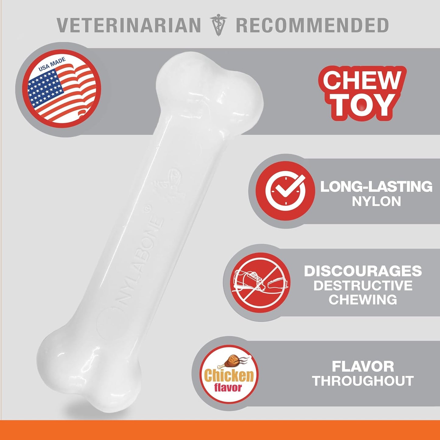 Original Power Chew Dog Toy, Durable Chew for Aggressive Chewers, Bacon & Chicken Flavor, Medium Size (up to 35 lbs), 2 Pack