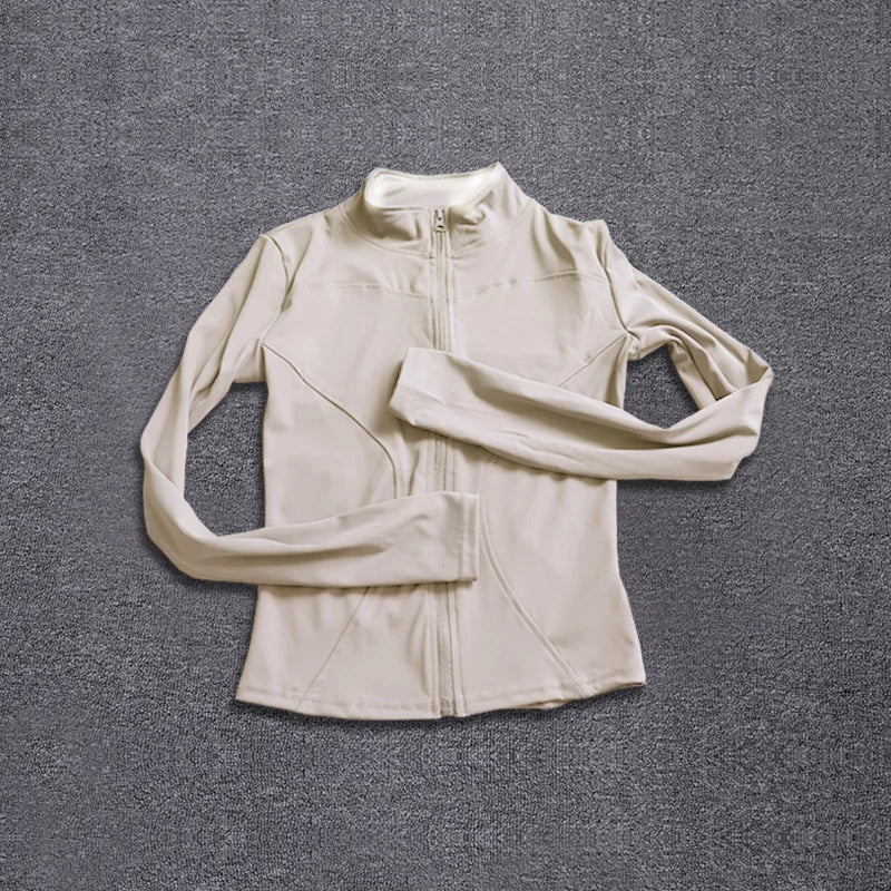 Women Sport Jacket Long Sleeve Shirt Workout Coat Gym Training Clothing Yoga Sportswear Mica.Wish_23Business