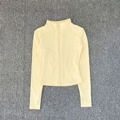Women Sport Jacket Long Sleeve Shirt Workout Coat Gym Training Clothing Yoga Sportswear Mica.Wish_23Business