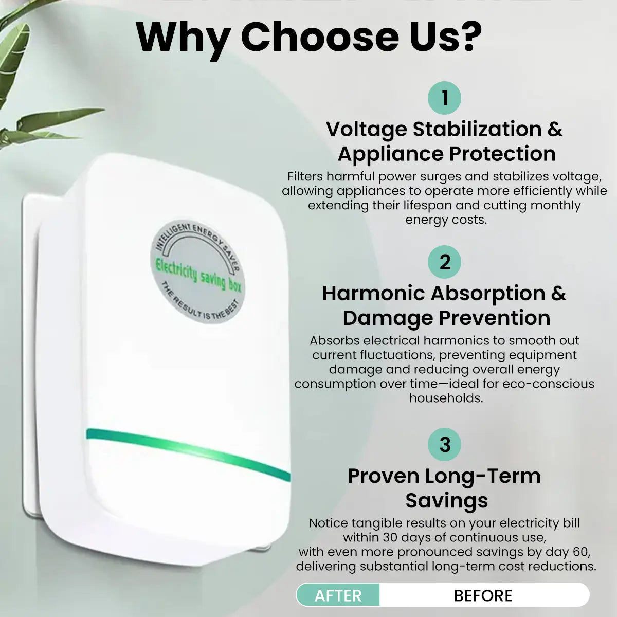 Plug-In Power Box with US Plug 2026 Updated Design Compatible with 90–250V Input Range