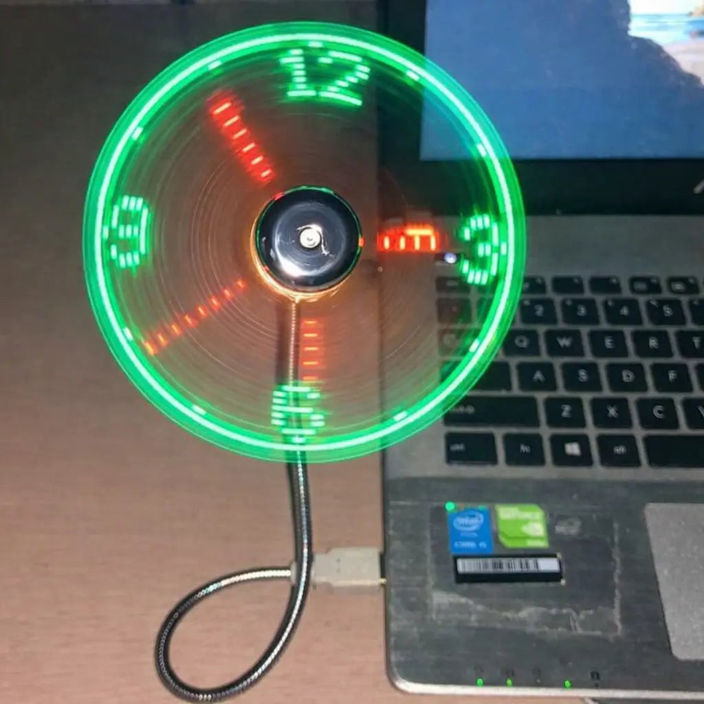 LED Decorative Time Display,New USB Clock Fan with Display Function, LED Desk Fan with Decorative Time Display, Mini Flexible Fan for Office Desk Accessories, Home Decor, Summer Fan, Gift