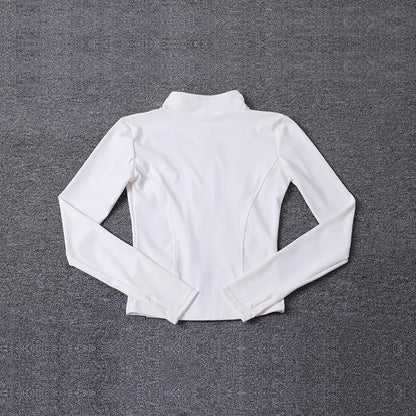 Women Sport Jacket Long Sleeve Shirt Workout Coat Gym Training Clothing Yoga Sportswear Mica.Wish_23Business