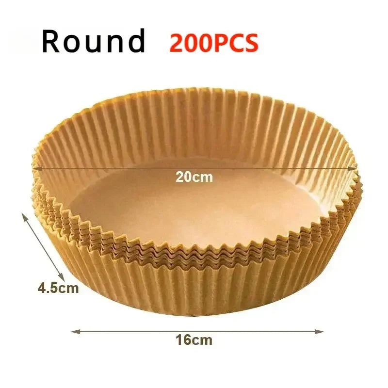 50/100PCS Air Fryer Disposable Paper Square Round Baking Paper Barbecue Plate NonStick Mat Kitchen Oven Oil Absorbing Paper Tool Mica.Wish_23Business