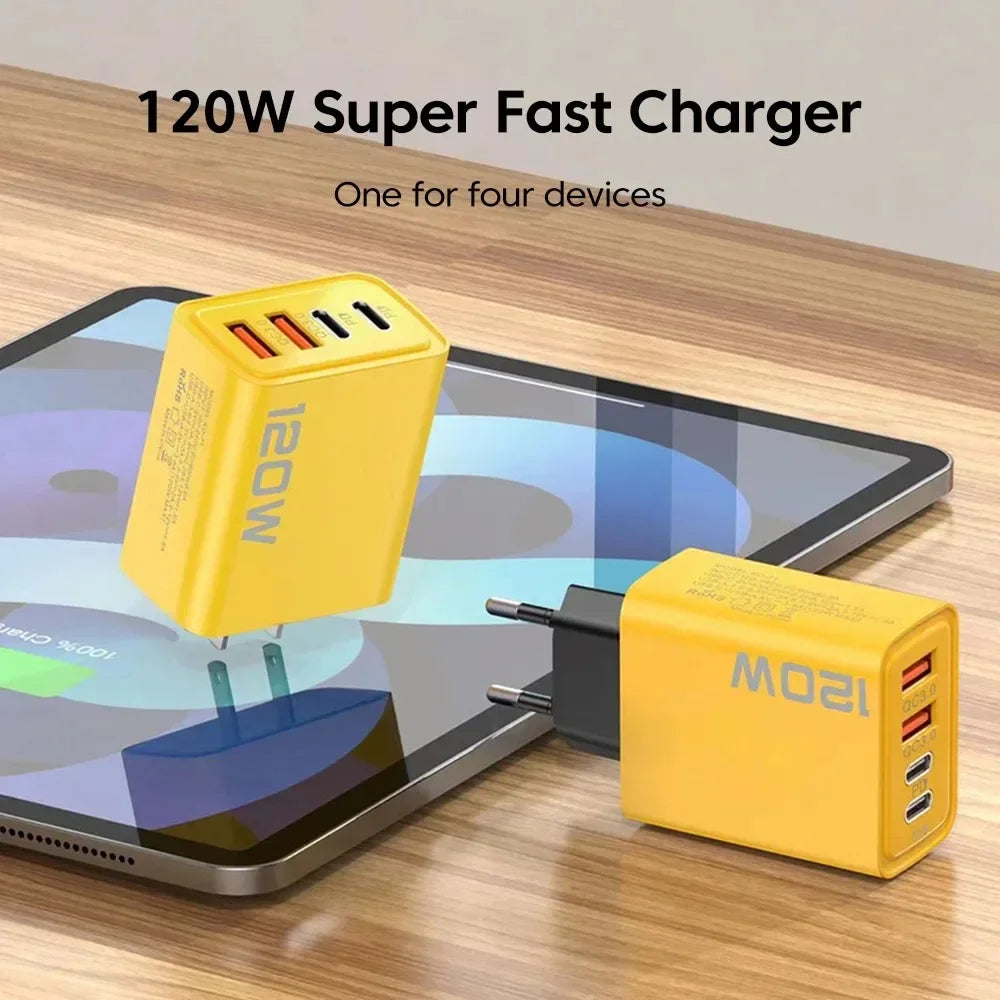 Total 120W Phone Charger Fast Charging Quick Charger PD USB Type C Wall Adapter For iPhone 16 15 Xiaomi 14 Huawei Redmi Oneplus Mica.Wish_23Business