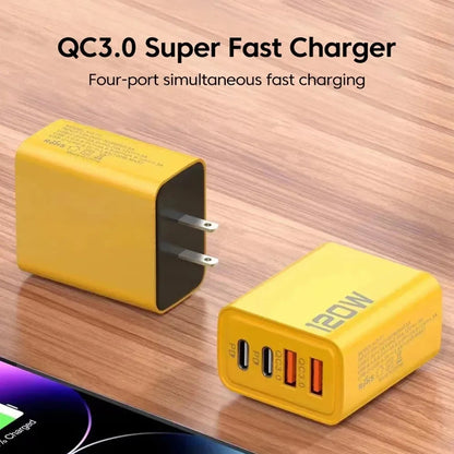 Total 120W Phone Charger Fast Charging Quick Charger PD USB Type C Wall Adapter For iPhone 16 15 Xiaomi 14 Huawei Redmi Oneplus Mica.Wish_23Business