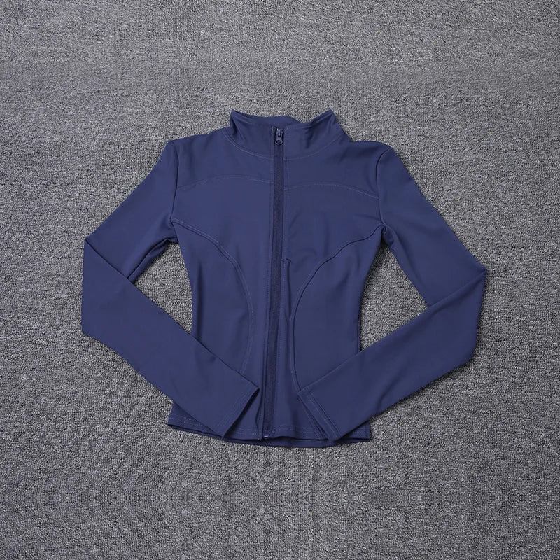Women Sport Jacket Long Sleeve Shirt Workout Coat Gym Training Clothing Yoga Sportswear Mica.Wish_23Business