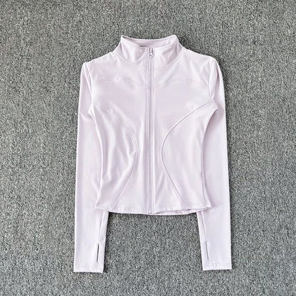 Women Sport Jacket Long Sleeve Shirt Workout Coat Gym Training Clothing Yoga Sportswear Mica.Wish_23Business