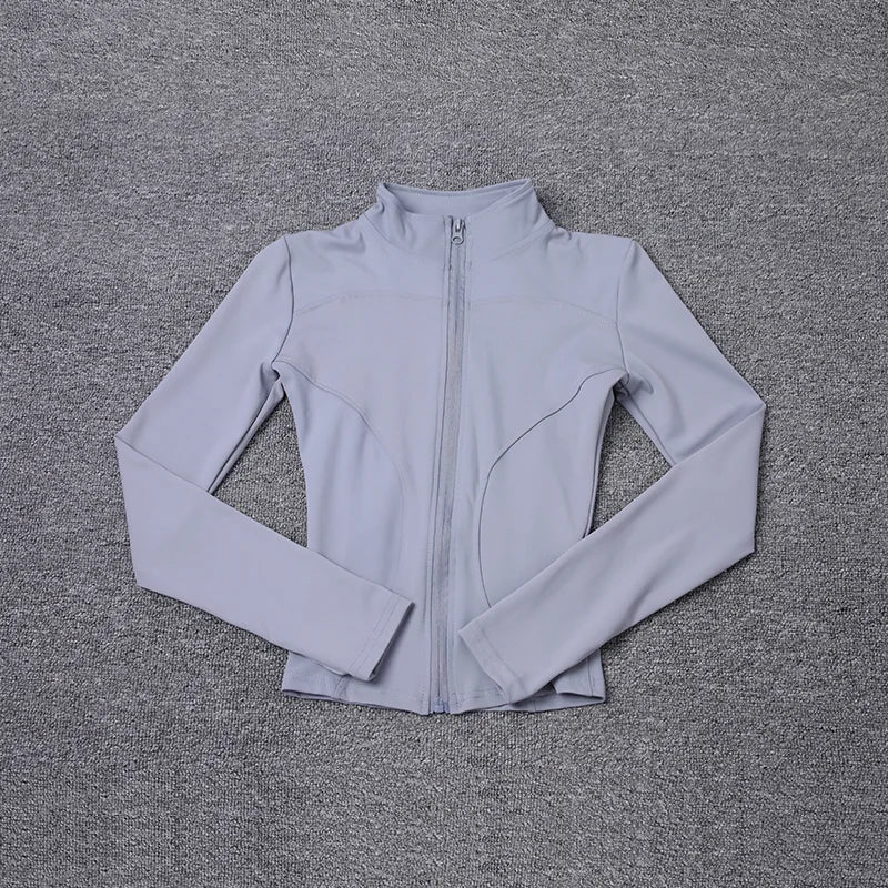 Women Sport Jacket Long Sleeve Shirt Workout Coat Gym Training Clothing Yoga Sportswear Mica.Wish_23Business