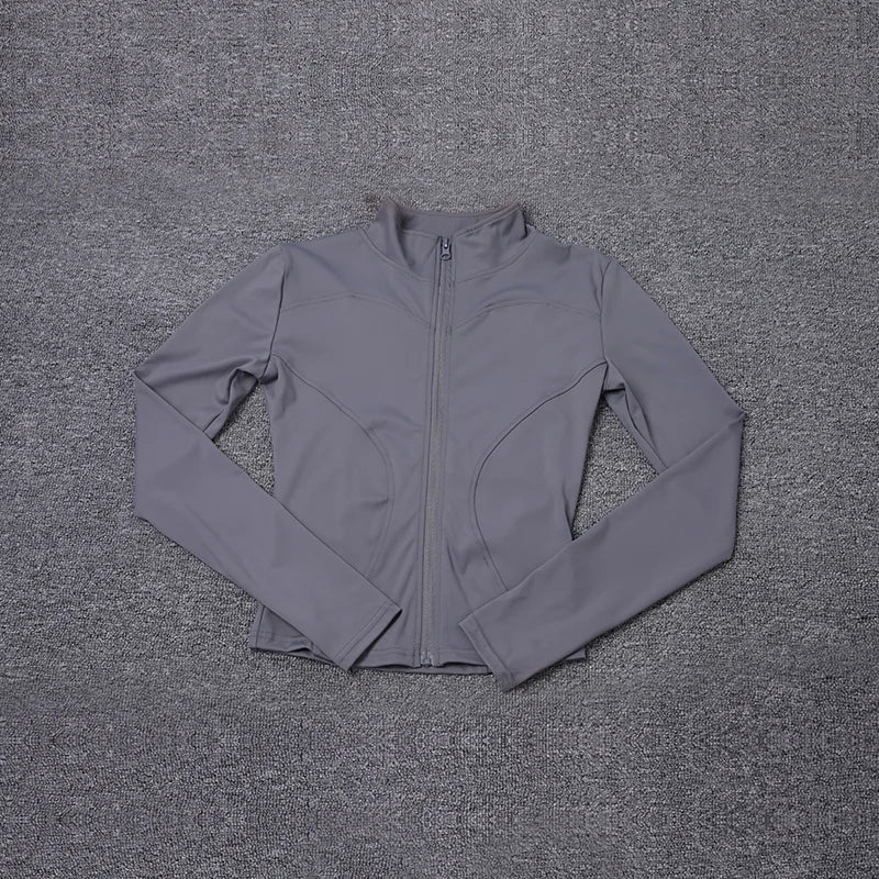 Women Sport Jacket Long Sleeve Shirt Workout Coat Gym Training Clothing Yoga Sportswear Mica.Wish_23Business