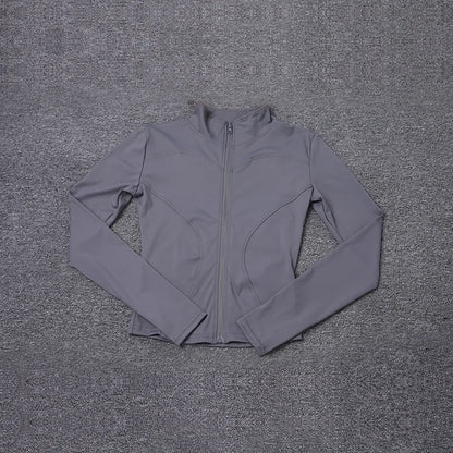 Women Sport Jacket Long Sleeve Shirt Workout Coat Gym Training Clothing Yoga Sportswear Mica.Wish_23Business