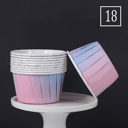 50Pcs Large Size Paper for Cupcakes Muffin Cupcake Paper Cups Baking Cupcakes Paper or Wedding Party Oilproof Cake Wrapper