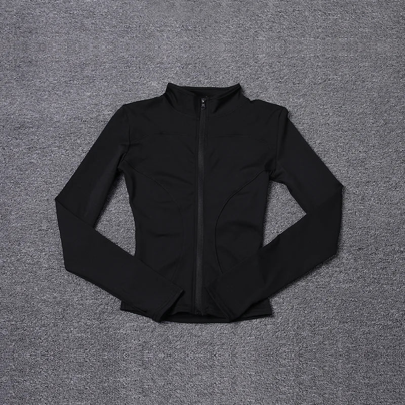 Women Sport Jacket Long Sleeve Shirt Workout Coat Gym Training Clothing Yoga Sportswear Mica.Wish_23Business