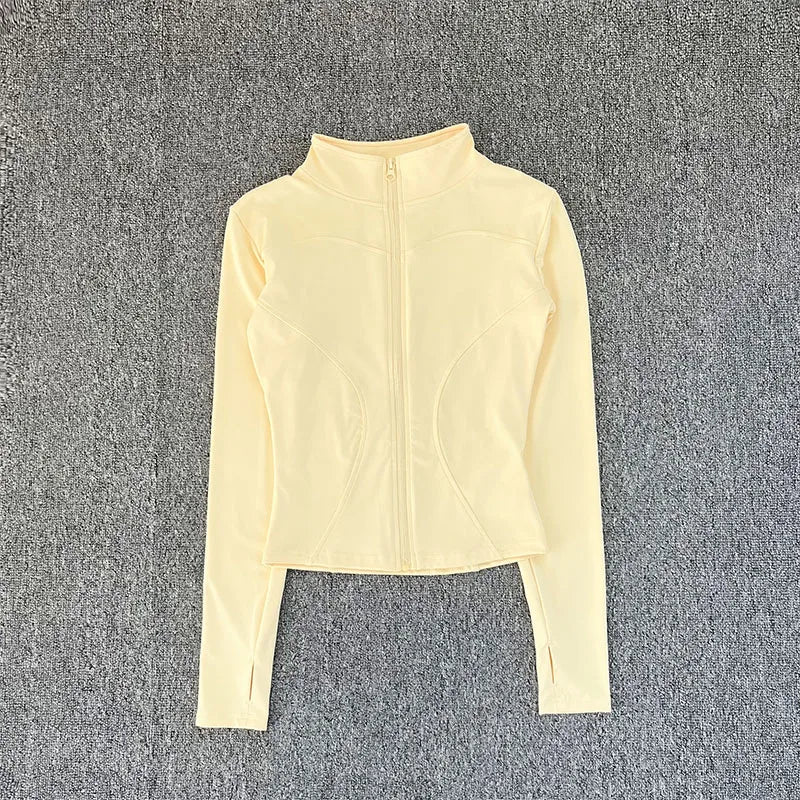 Women Sport Jacket Long Sleeve Shirt Workout Coat Gym Training Clothing Yoga Sportswear Mica.Wish_23Business