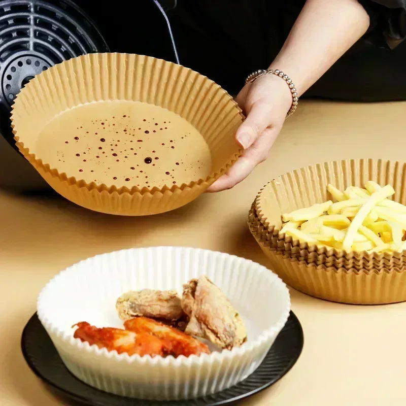 50/100PCS Air Fryer Disposable Paper Square Round Baking Paper Barbecue Plate NonStick Mat Kitchen Oven Oil Absorbing Paper Tool Mica.Wish_23Business
