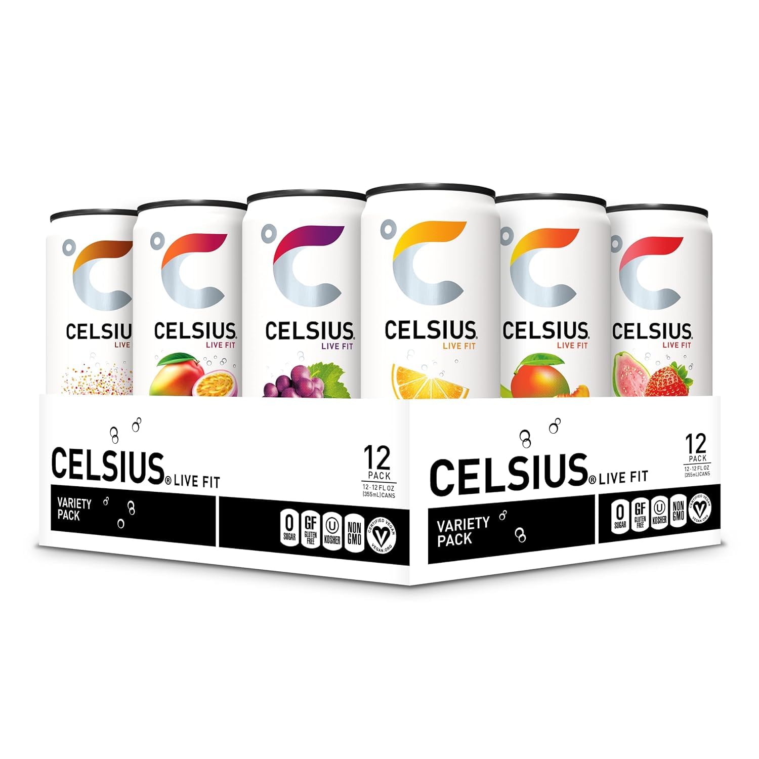 Assorted Flavors Variety Pack - Functional Essential Energy Drinks, 12 Fl Oz (Pack of 12)