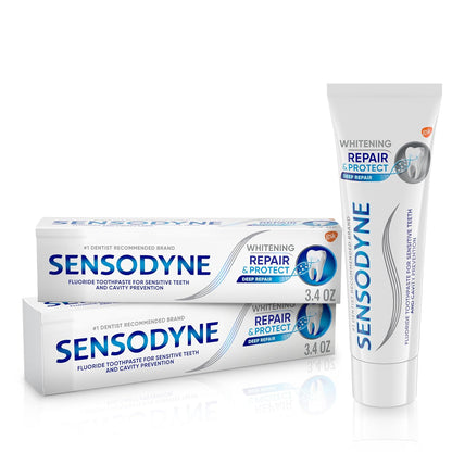 Repair and Protect Whitening Toothpaste for Sensitive Teeth and Cavity Prevention, 3.4 Oz (Pack of 2)