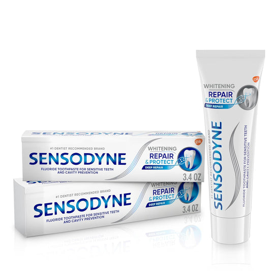 Repair and Protect Whitening Toothpaste for Sensitive Teeth and Cavity Prevention, 3.4 Oz (Pack of 2)