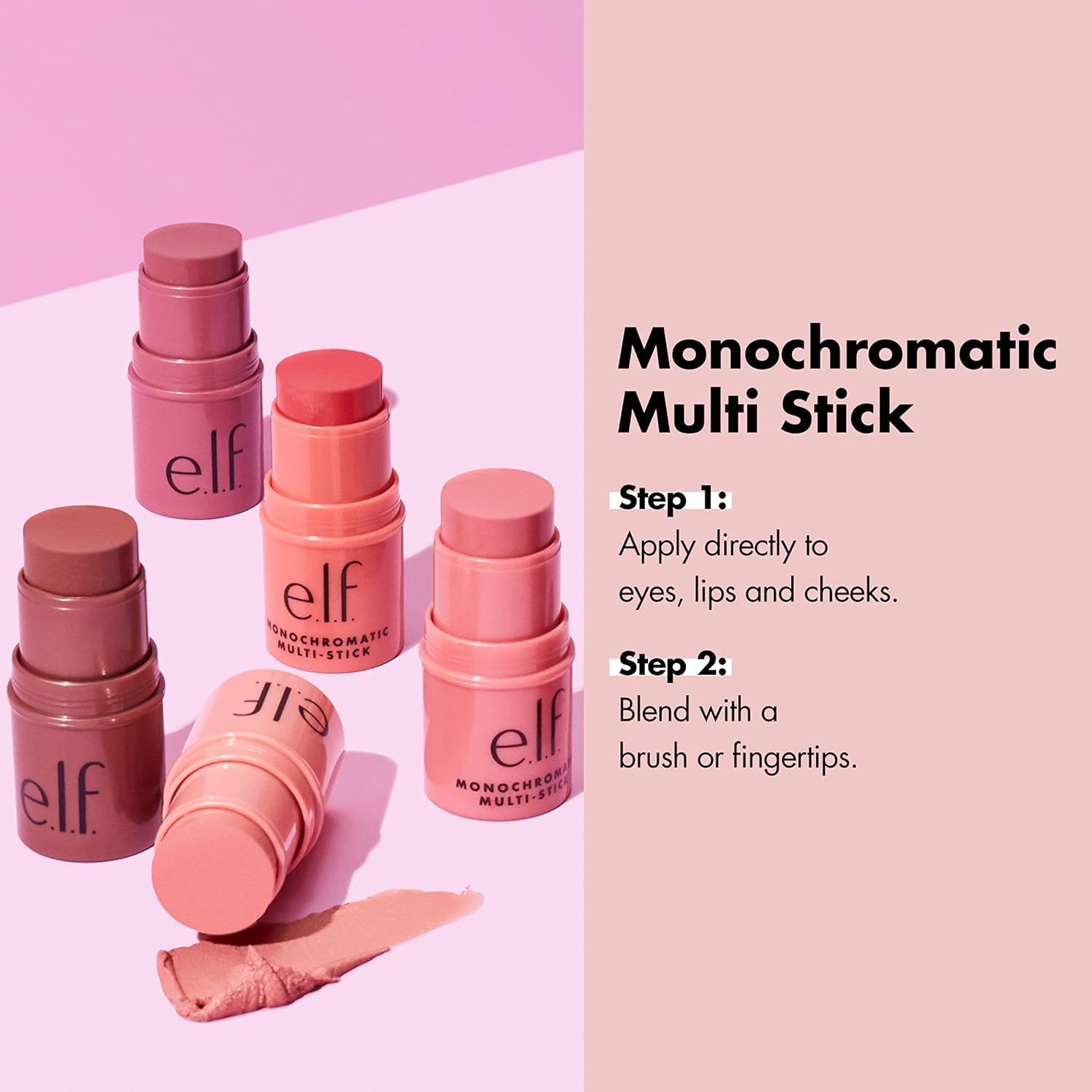Monochromatic Multi Stick - Travel-Sized Creamy & Blendable Color for Eyes, Lips & Cheeks in Bronzed Cherry, Vegan & Cruelty-Free, 0.17 Oz