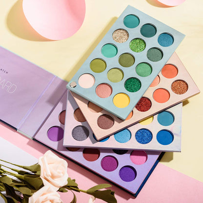 Unleash Your Creativity with the 60-Color Eyeshadow Palette – A Versatile 4-in-1 Makeup Set Featuring Glitter, Metallic, Matte, and Shimmer Shades for Effortless Blending