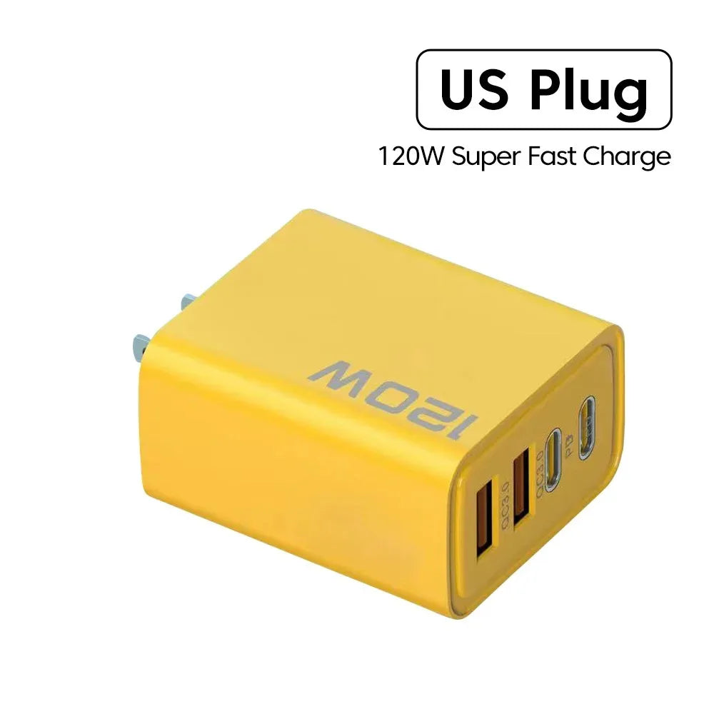 Total 120W Phone Charger Fast Charging Quick Charger PD USB Type C Wall Adapter For iPhone 16 15 Xiaomi 14 Huawei Redmi Oneplus Mica.Wish_23Business