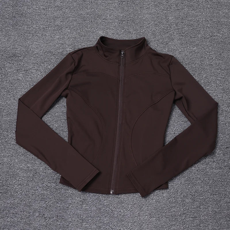 Women Sport Jacket Long Sleeve Shirt Workout Coat Gym Training Clothing Yoga Sportswear Mica.Wish_23Business