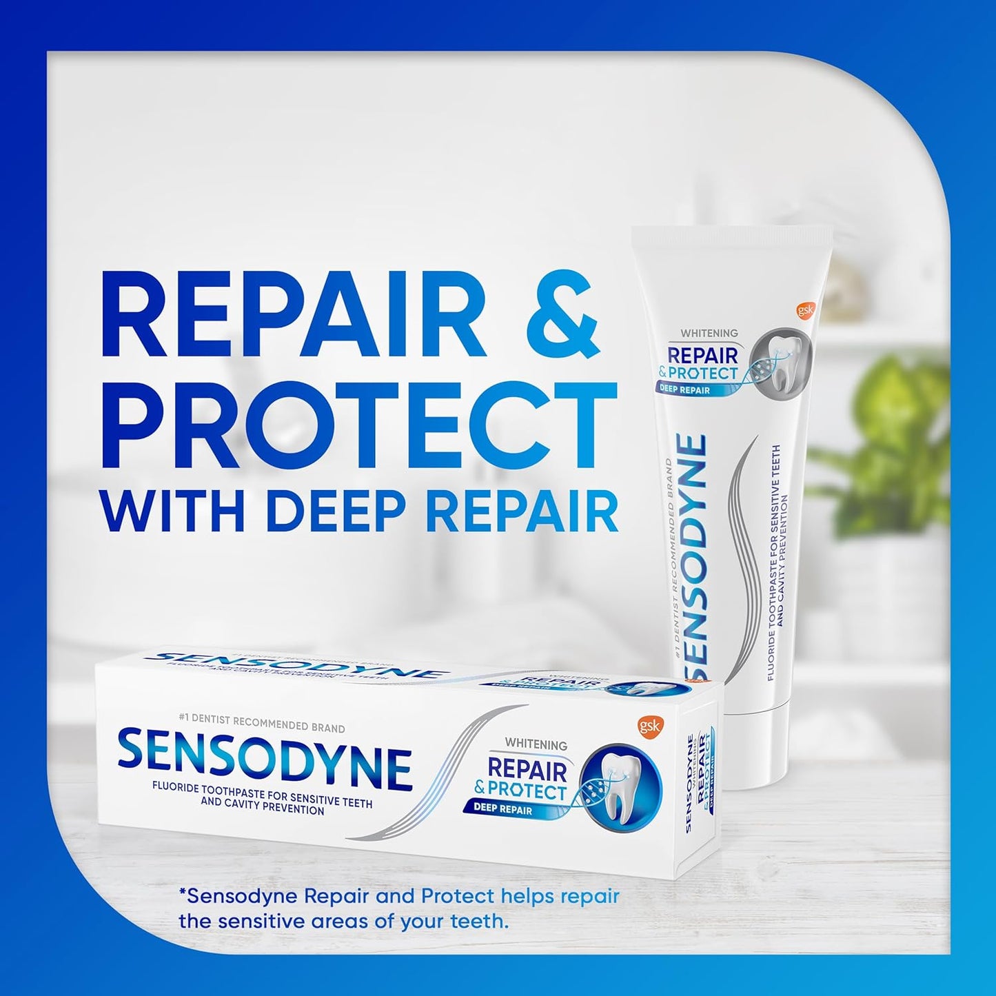 Repair and Protect Whitening Toothpaste for Sensitive Teeth and Cavity Prevention, 3.4 Oz (Pack of 2)