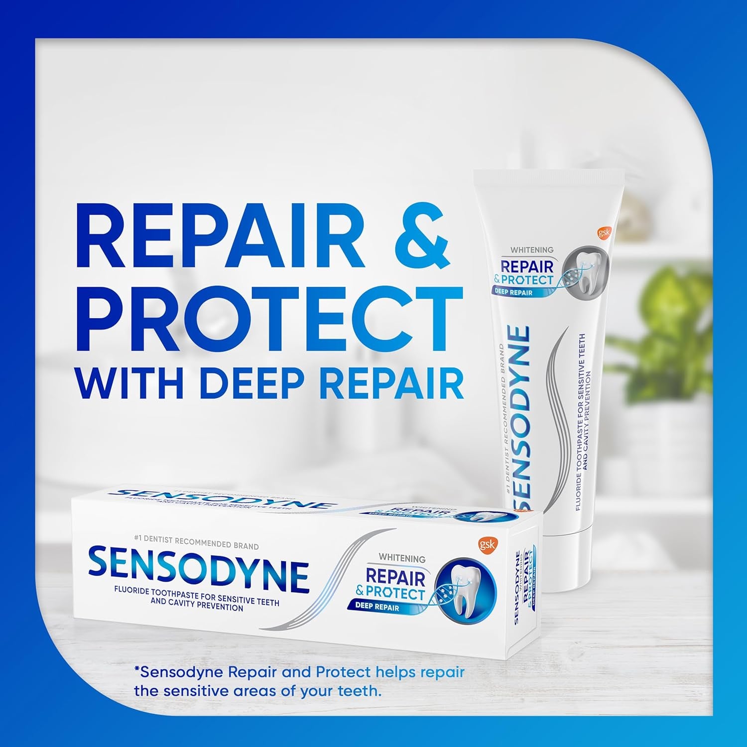 Repair and Protect Whitening Toothpaste for Sensitive Teeth and Cavity Prevention, 3.4 Oz (Pack of 2)