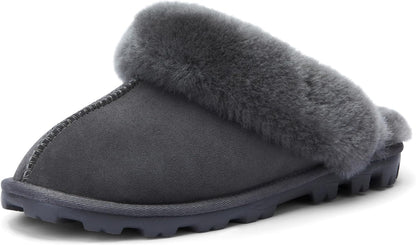 Women's Authentic Australian Sheepskin Slippers with 18mm Wool Pile, Memory Foam Cushioning, and Durable Anti-Slip EVA Sole