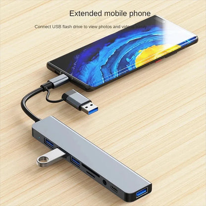 USB C Hub USB Splitter 8 in 1 USB Extender with 4 USB Port 1 USBC Port TF/SD Card Reader Audio Output Compatible for MacBook Mica.Wish_23Business