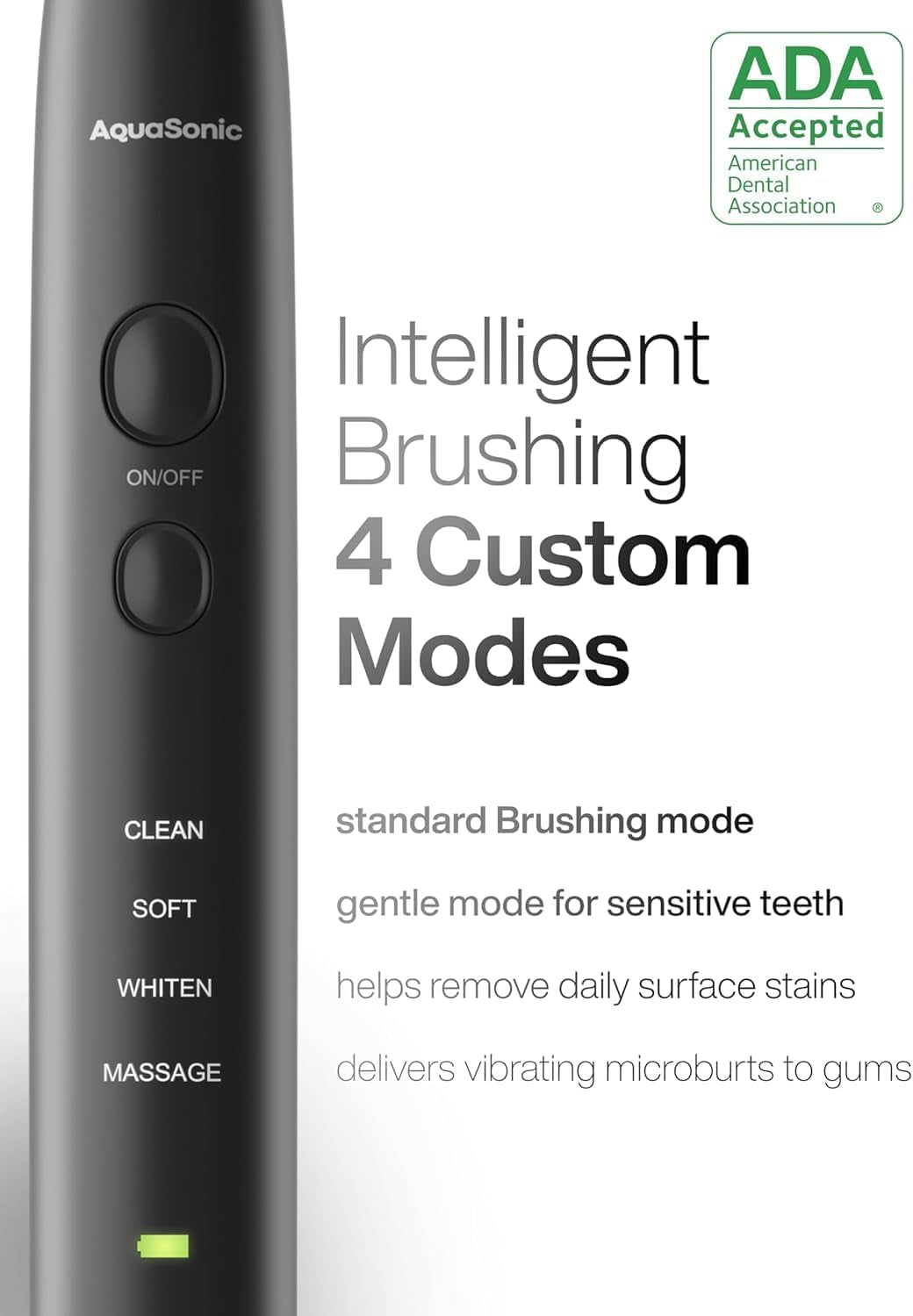 Black Series Ultra Whitening Electric Toothbrush - ADA Accepted with 8 Brush Heads and Travel Case - 40,000 VPM Motor, Wireless Charging, 4 Modes with Smart Timer