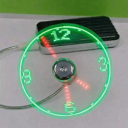 LED Decorative Time Display,New USB Clock Fan with Display Function, LED Desk Fan with Decorative Time Display, Mini Flexible Fan for Office Desk Accessories, Home Decor, Summer Fan, Gift