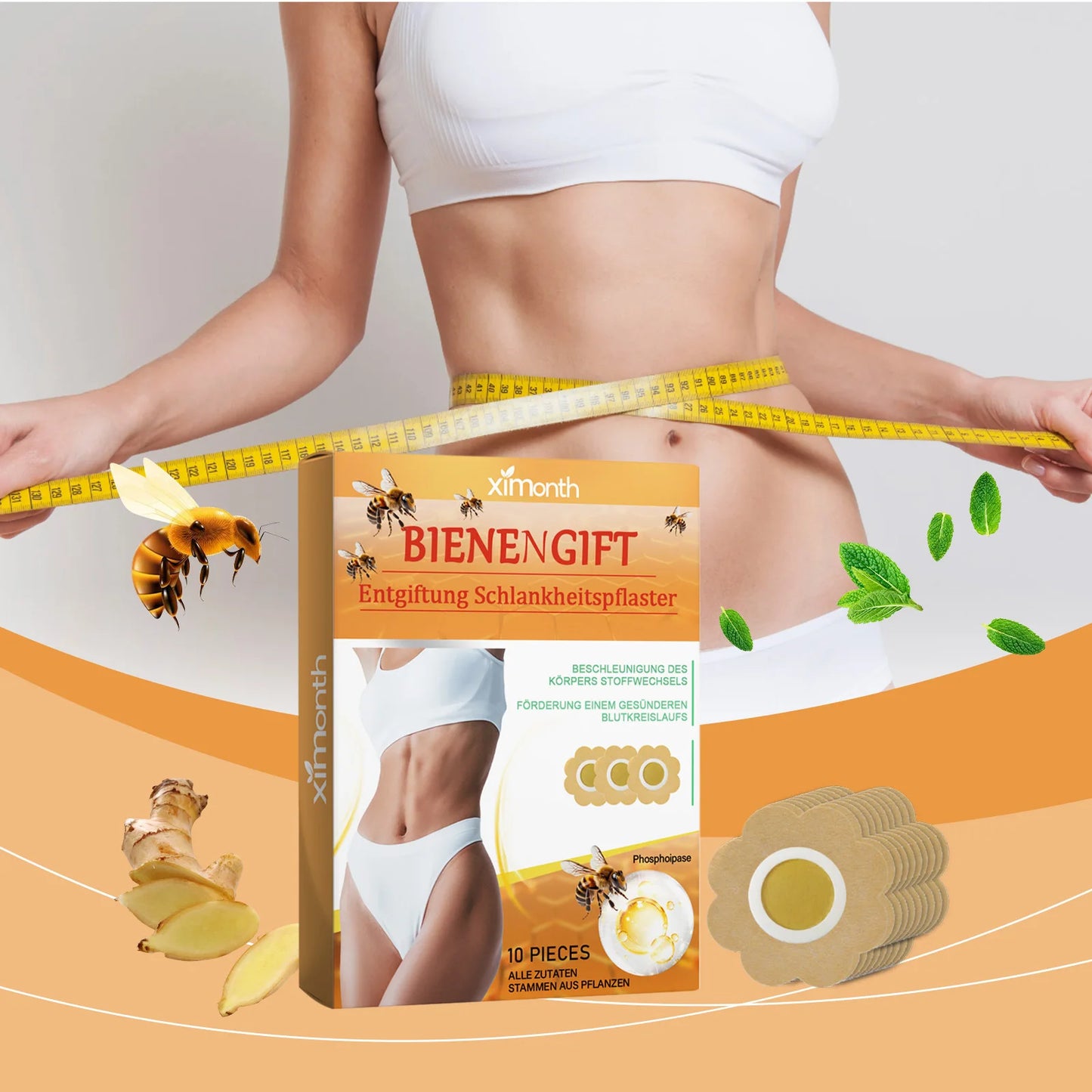 Bee Venom Body Shaping Patches Firm Sagging Skin Lift Contour Promote Blood Circulation Breathable Portable Body Firming Patch Mica.Wish_23Business