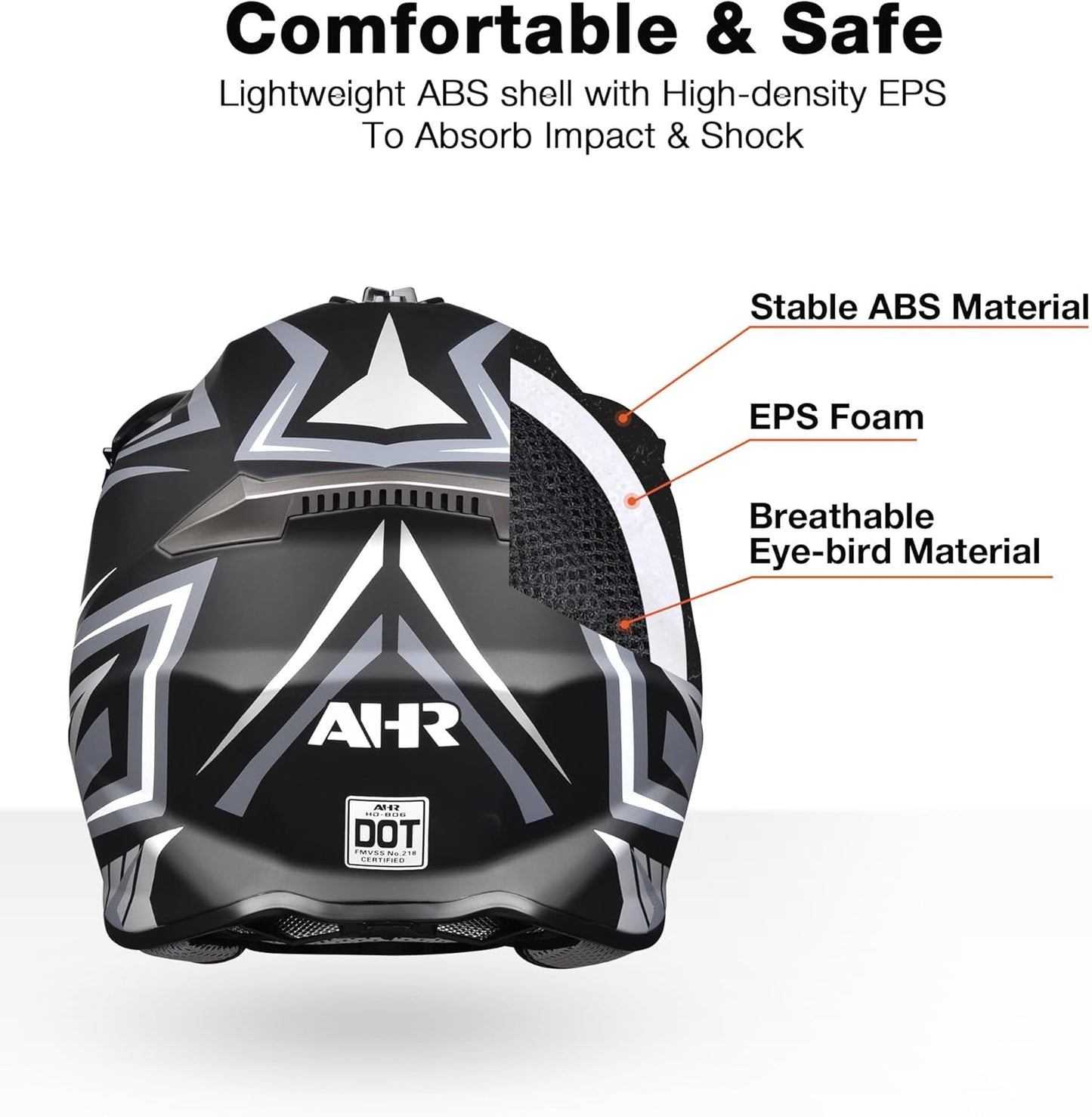 Adult Off-Road Full Face Motorcycle Helmet for Motocross, ATV, and BMX - DOT Approved