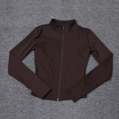 Women Sport Jacket Long Sleeve Shirt Workout Coat Gym Training Clothing Yoga Sportswear Mica.Wish_23Business