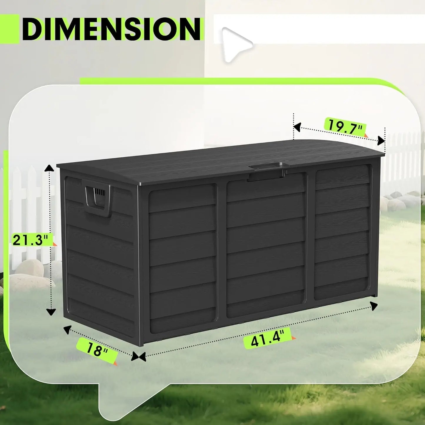 Intergreat 75 Gallon Outdoor Deck Storage Box - Heavy Duty Resin Container with Lockable Lid & Handles for Patio, Garden, Yard - Weatherproof (Black)