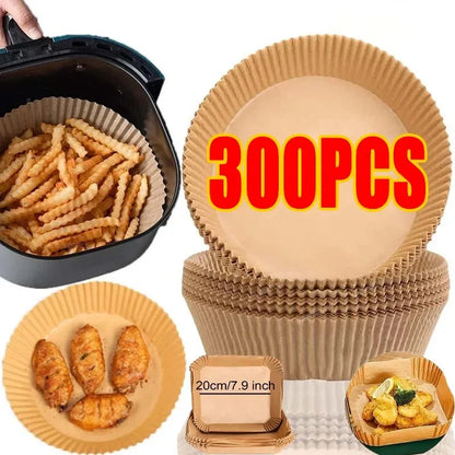 50/100PCS Air Fryer Disposable Paper Square Round Baking Paper Barbecue Plate NonStick Mat Kitchen Oven Oil Absorbing Paper Tool Mica.Wish_23Business