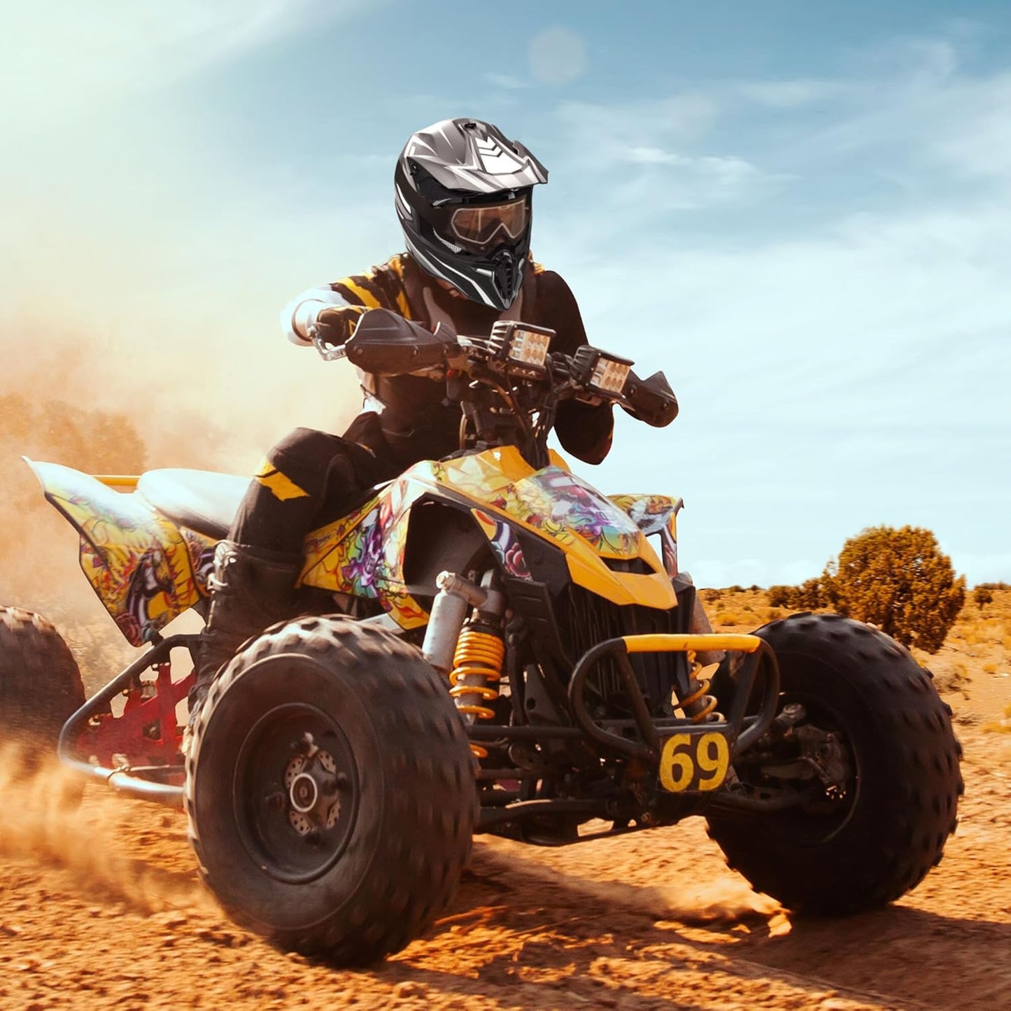 Adult Off-Road Full Face Motorcycle Helmet for Motocross, ATV, and BMX - DOT Approved