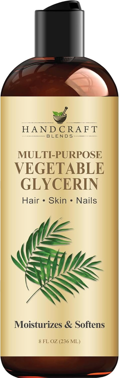 100% Pure and Natural Vegetable Glycerin - Premium Grade Oil for DIY Skin and Hair Care - 8 Fl Oz