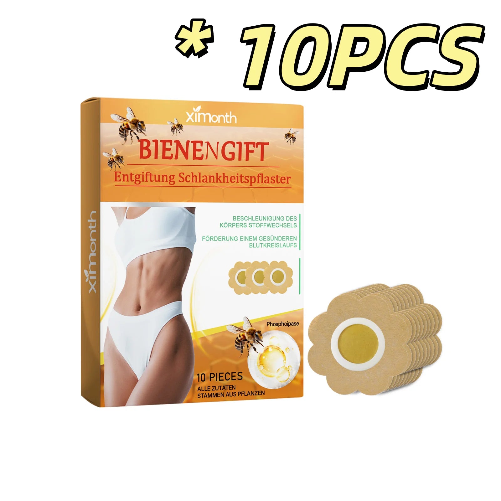 Bee Venom Body Shaping Patches Firm Sagging Skin Lift Contour Promote Blood Circulation Breathable Portable Body Firming Patch Mica.Wish_23Business