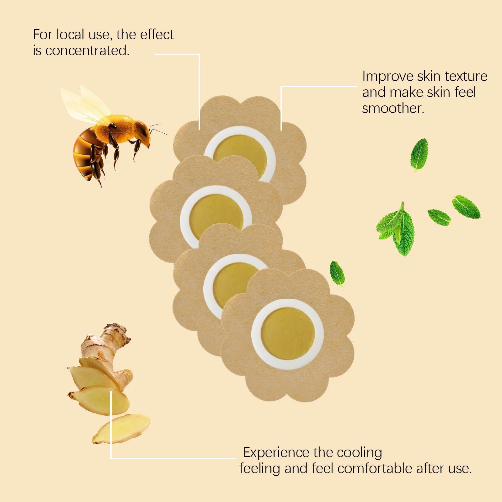 Bee Venom Body Shaping Patches Firm Sagging Skin Lift Contour Promote Blood Circulation Breathable Portable Body Firming Patch Mica.Wish_23Business
