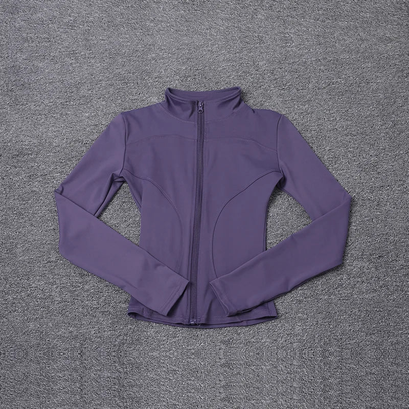 Women Sport Jacket Long Sleeve Shirt Workout Coat Gym Training Clothing Yoga Sportswear Mica.Wish_23Business