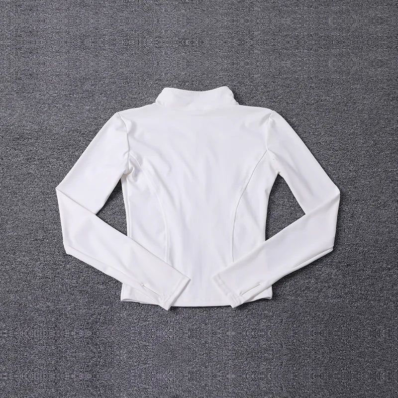 Women Sport Jacket Long Sleeve Shirt Workout Coat Gym Training Clothing Yoga Sportswear Mica.Wish_23Business