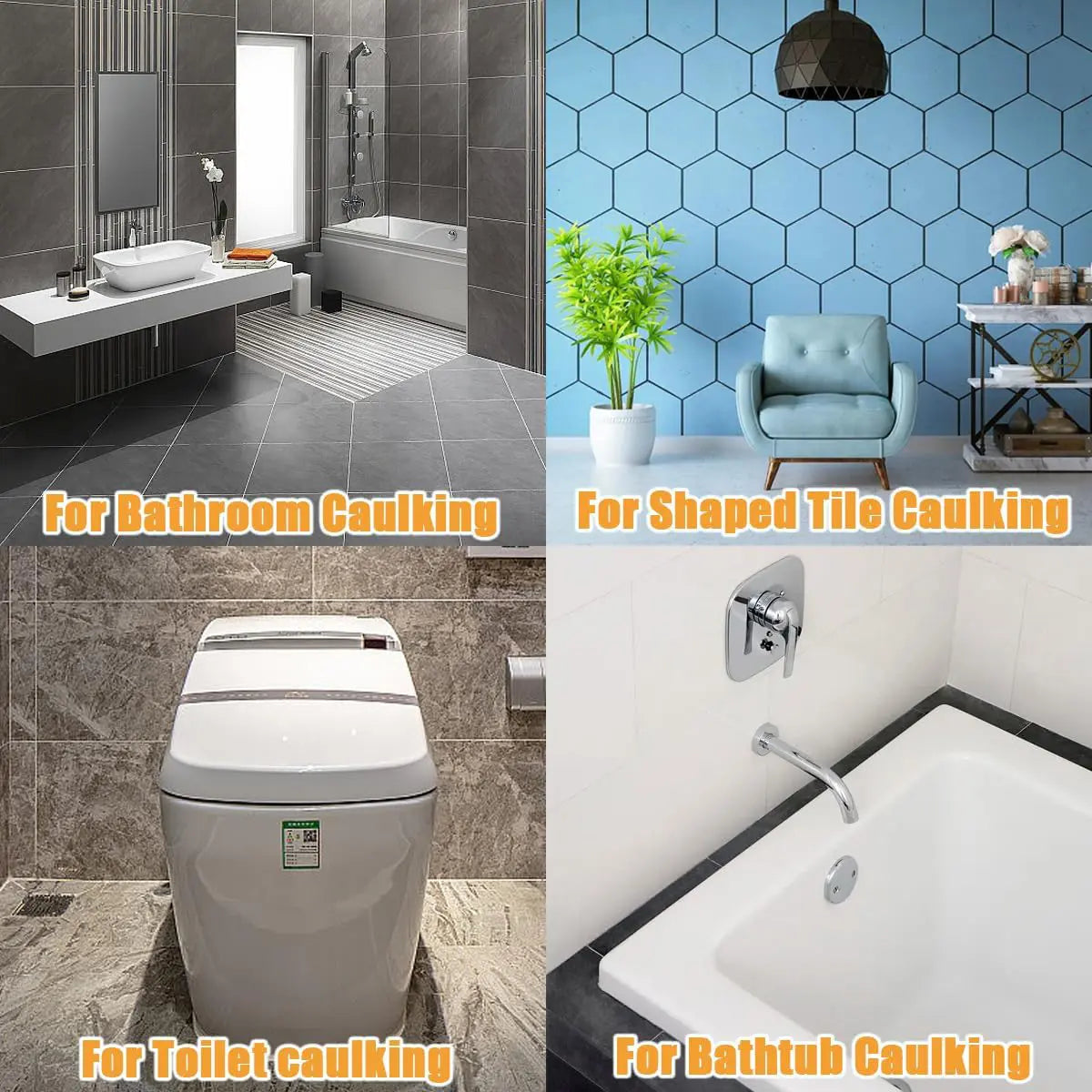 11Pcs Silicone Caulking Tools 3 in 1 Grout Removal Tool (Stainless Steel Head)& Grout Remove Scraper, Caulk Remover for Kitchen/Bathroom/Window